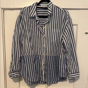 Madewell Blue and White Striped Button Down Shirt